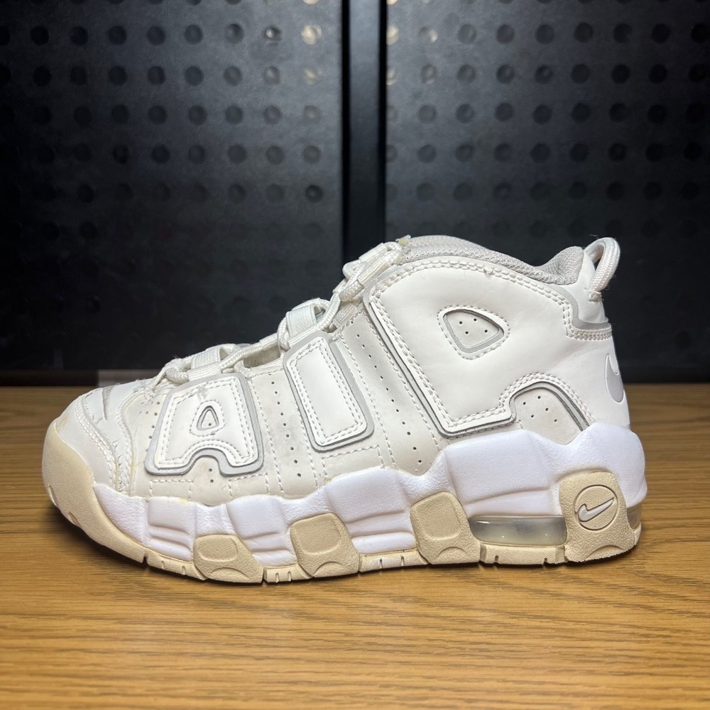 Nike Air More Uptempo White Sneakers Size US 5Y/Women's 6.5/7